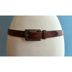 LIMITED Textured Brown Italian Leather Belt Womens sz L